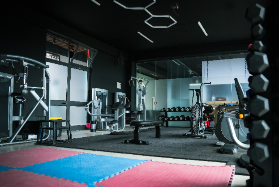 Private room machines and mat space